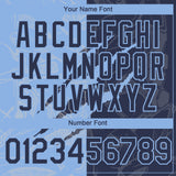 Custom Graffiti Pattern Navy-Light Blue 3D Scratch Authentic Baseball Jersey