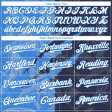 Custom Graffiti Pattern White Navy-Electric Blue 3D Scratch Authentic Baseball Jersey