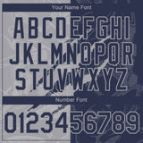Custom Graffiti Pattern Navy-Gray 3D Scratch Authentic Baseball Jersey