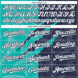 Custom Graffiti Pattern White Navy-Aqua 3D Scratch Authentic Baseball Jersey