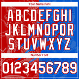 Custom Graffiti Pattern White Thunder Blue-Red 3D Scratch Authentic Baseball Jersey