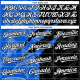Custom Graffiti Pattern White Black-Thunder Blue 3D Scratch Authentic Baseball Jersey