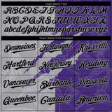 Custom Graffiti Pattern Black Purple-Gray 3D Scratch Authentic Baseball Jersey