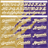 Custom Graffiti Pattern White Purple-Old Gold 3D Scratch Authentic Baseball Jersey