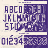 Custom Graffiti Pattern Purple-Cream 3D Scratch Authentic Baseball Jersey