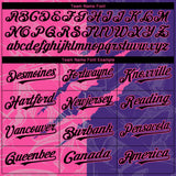 Custom Graffiti Pattern Black Purple-Pink 3D Scratch Authentic Baseball Jersey