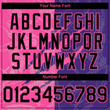 Custom Graffiti Pattern Black Purple-Pink 3D Scratch Authentic Baseball Jersey