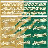 Custom Graffiti Pattern White Kelly Green-Old Gold 3D Scratch Authentic Baseball Jersey
