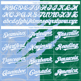 Custom Graffiti Pattern White Kelly Green-Light Blue 3D Scratch Authentic Baseball Jersey