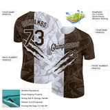 Custom Graffiti Pattern Brown-White Scratch 3D Performance T-Shirt