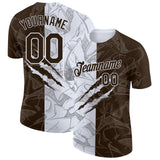 Custom Graffiti Pattern Brown-White Scratch 3D Performance T-Shirt