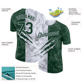 Custom Graffiti Pattern Green-White Scratch 3D Performance T-Shirt