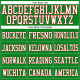 Custom Grass Green White-Red Mesh Authentic Football Jersey