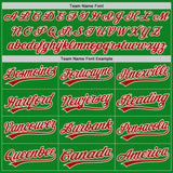 Custom Grass Green Red-White Authentic Baseball Jersey