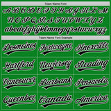Custom Grass Green Black-White Authentic Baseball Jersey