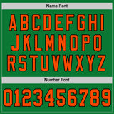 Custom Grass Green Orange-Black Mesh Authentic Throwback Football Jersey