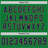 Custom Grass Green Navy-Old Gold Mesh Authentic Throwback Football Jersey