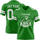 Custom Grass Green White Mesh Authentic Football Jersey