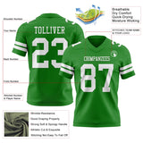 Custom Grass Green White Mesh Authentic Football Jersey