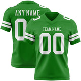 Custom Grass Green White Mesh Authentic Football Jersey