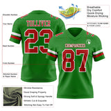 Custom Grass Green Red-White Mesh Authentic Football Jersey
