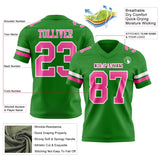 Custom Grass Green Pink-White Mesh Authentic Football Jersey