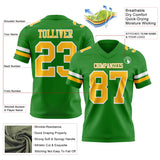 Custom Grass Green Gold-White Mesh Authentic Football Jersey
