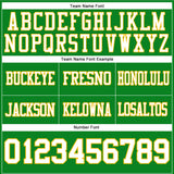 Custom Grass Green White-Gold Mesh Authentic Football Jersey