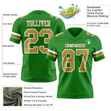 Custom Grass Green Old Gold-White Mesh Authentic Football Jersey