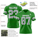 Custom Grass Green Gray-White Mesh Authentic Football Jersey