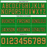 Custom Grass Green Old Gold-Black Mesh Authentic Football Jersey