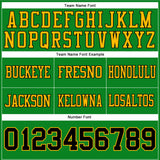 Custom Grass Green Black-Gold Mesh Authentic Football Jersey