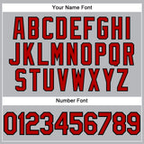 Custom Gray Red-Black Performance T-Shirt
