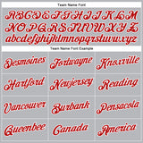 Custom Gray Red-White Performance T-Shirt