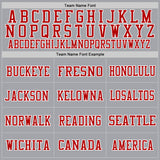 Custom Gray Red-White Mesh Authentic Throwback Football Jersey