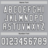 Custom Gray White-Black Mesh Authentic Throwback Football Jersey