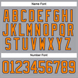 Custom Gray Bay Orange-Navy Hockey Lace Neck Jersey
