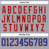 Custom Gray Royal-Red Hockey Lace Neck Jersey