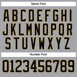 Custom Gray Black-Old Gold Hockey Lace Neck Jersey