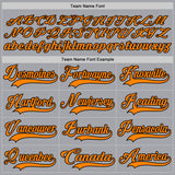 Custom Gray Bay Orange-Black Hockey Lace Neck Jersey