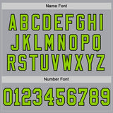 Custom Gray Neon Green-Black Mesh Authentic Throwback Football Jersey