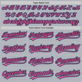 Custom Gray Teal Black-Pink Authentic Throwback Baseball Jersey