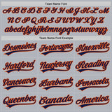 Custom Gray Navy-Orange Authentic Throwback Baseball Jersey