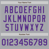 Custom Gray Purple-Red Authentic Baseball Jersey