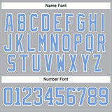 Custom Gray Light Blue-White Hockey Jersey