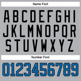 Custom Gray Blue-Black Hockey Jersey