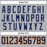 Custom Gray Navy Gold-Orange Hockey Jersey