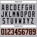 Custom Gray Black-Orange Hockey Jersey