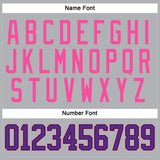 Custom Gray Purple Black-Pink Hockey Jersey