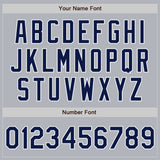 Custom Gray Navy-White Authentic Baseball Jersey